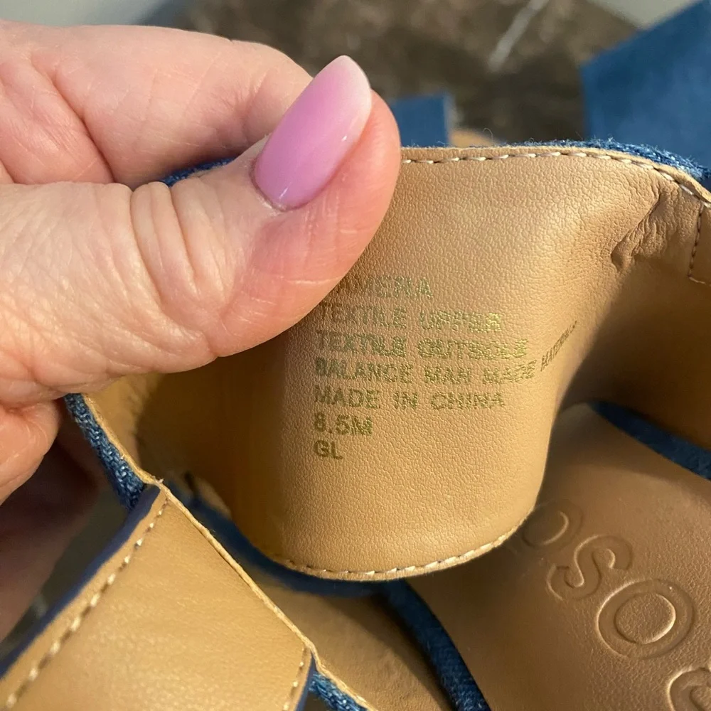 AEROSOLES Blue Denim Women's Sandals - Picture 4 of 5